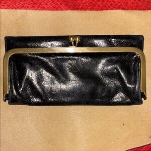 HOBO Black wallet with Gold Accent
